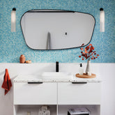 Fienza Capriccio Matte Black Asymmetrical Framed Mirror
